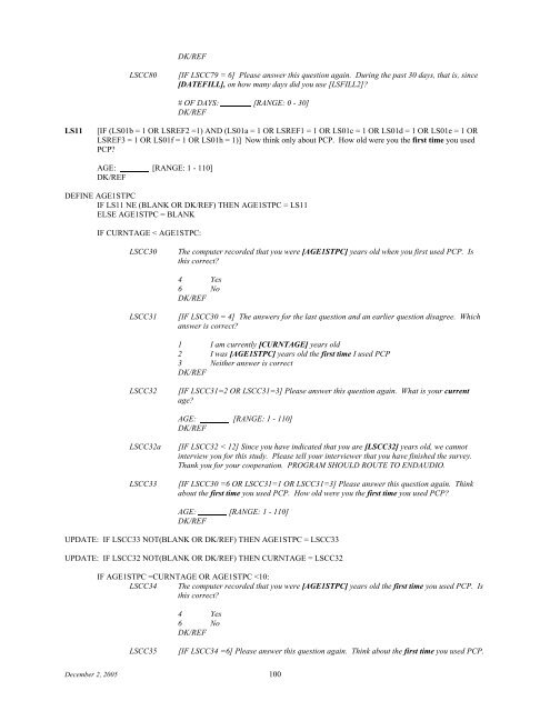 2006 NSDUH CAI Specs for Programming - Substance Abuse and ...