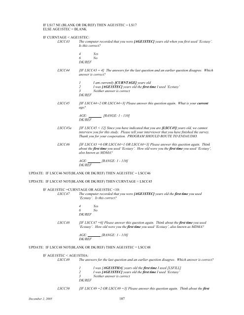 2006 NSDUH CAI Specs for Programming - Substance Abuse and ...