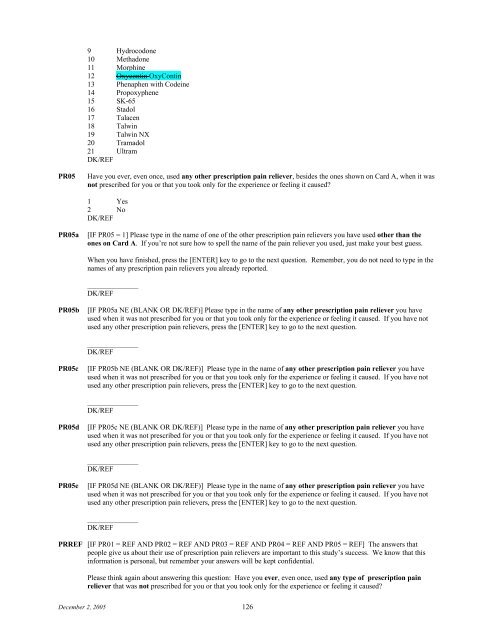 2006 NSDUH CAI Specs for Programming - Substance Abuse and ...