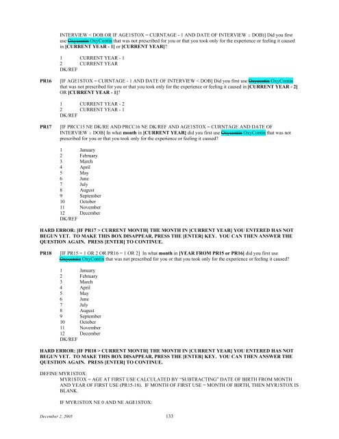 2006 NSDUH CAI Specs for Programming - Substance Abuse and ...