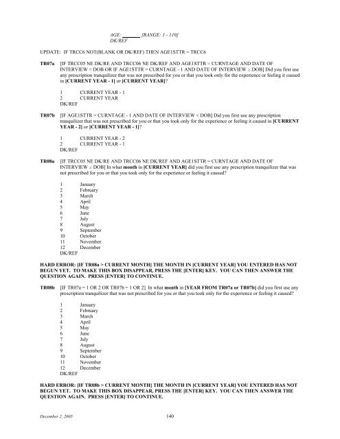 2006 NSDUH CAI Specs for Programming - Substance Abuse and ...