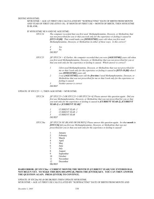 2006 NSDUH CAI Specs for Programming - Substance Abuse and ...