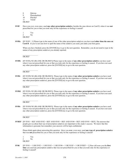 2006 NSDUH CAI Specs for Programming - Substance Abuse and ...