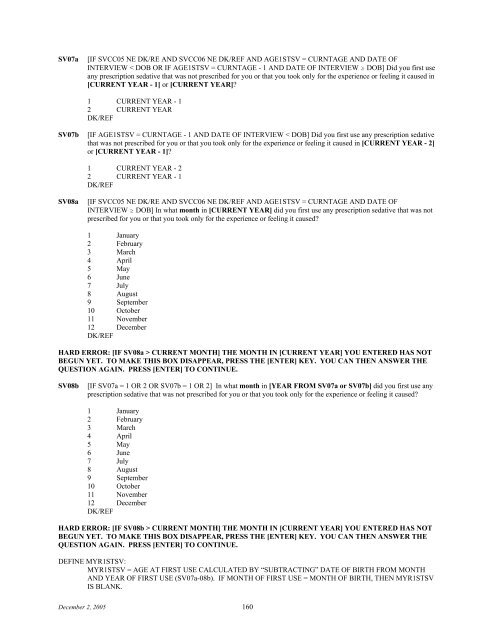 2006 NSDUH CAI Specs for Programming - Substance Abuse and ...