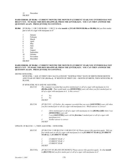 2006 NSDUH CAI Specs for Programming - Substance Abuse and ...