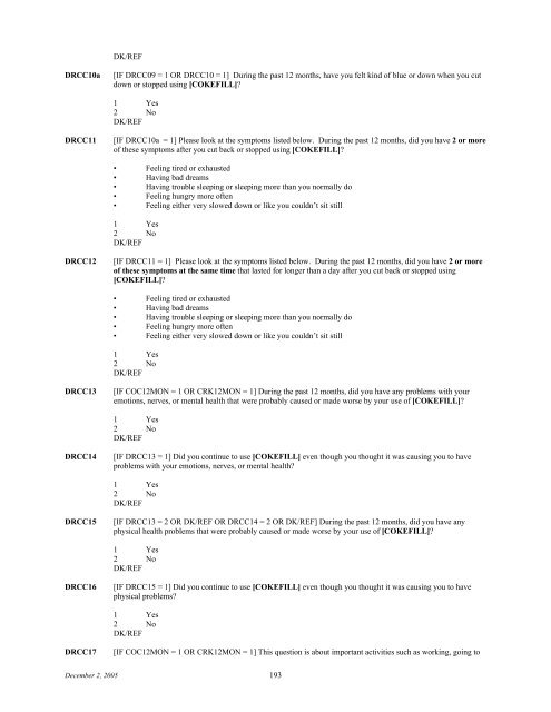 2006 NSDUH CAI Specs for Programming - Substance Abuse and ...