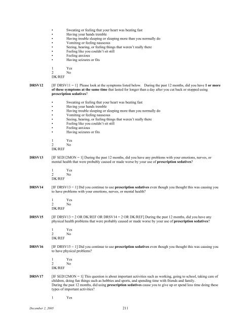 2006 NSDUH CAI Specs for Programming - Substance Abuse and ...