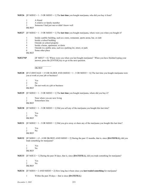 2006 NSDUH CAI Specs for Programming - Substance Abuse and ...