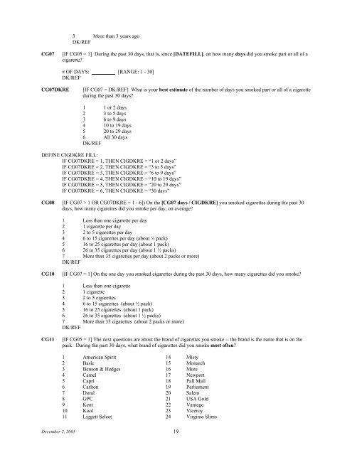 2006 NSDUH CAI Specs for Programming - Substance Abuse and ...