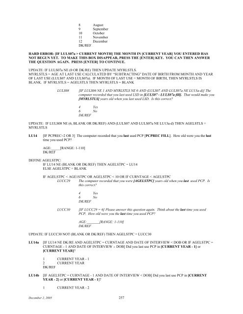 2006 NSDUH CAI Specs for Programming - Substance Abuse and ...