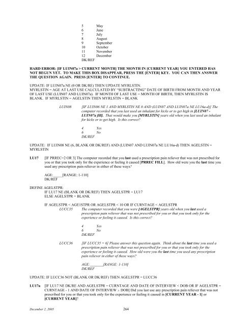 2006 NSDUH CAI Specs for Programming - Substance Abuse and ...