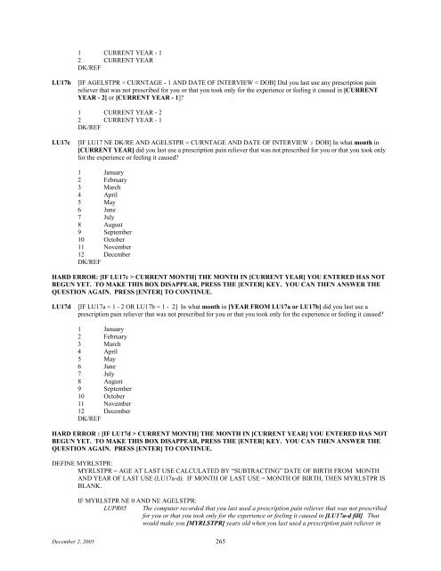 2006 NSDUH CAI Specs for Programming - Substance Abuse and ...