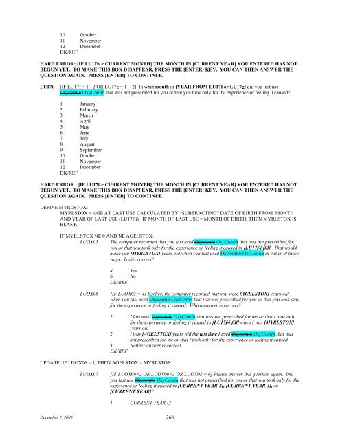 2006 NSDUH CAI Specs for Programming - Substance Abuse and ...