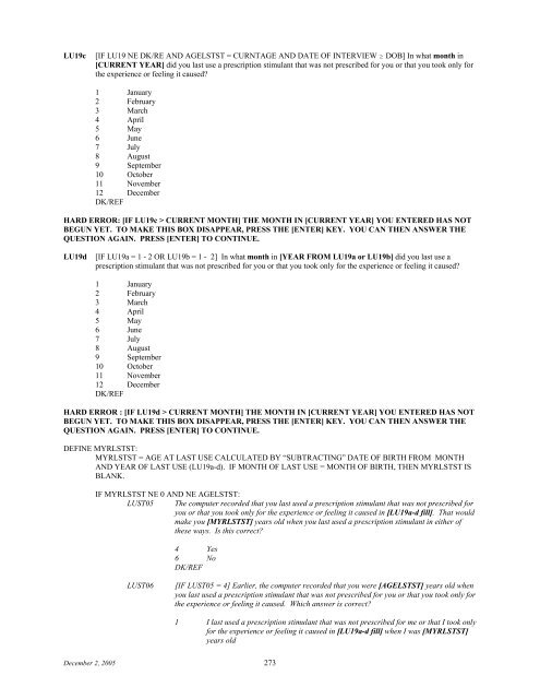 2006 NSDUH CAI Specs for Programming - Substance Abuse and ...