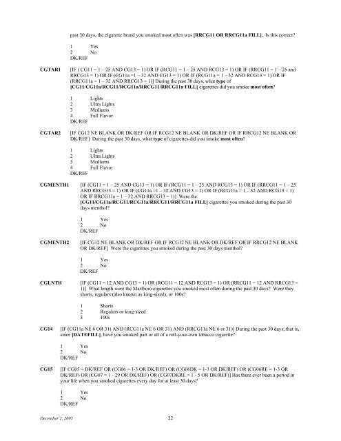 2006 NSDUH CAI Specs for Programming - Substance Abuse and ...