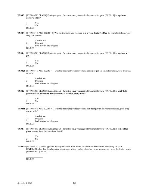 2006 NSDUH CAI Specs for Programming - Substance Abuse and ...