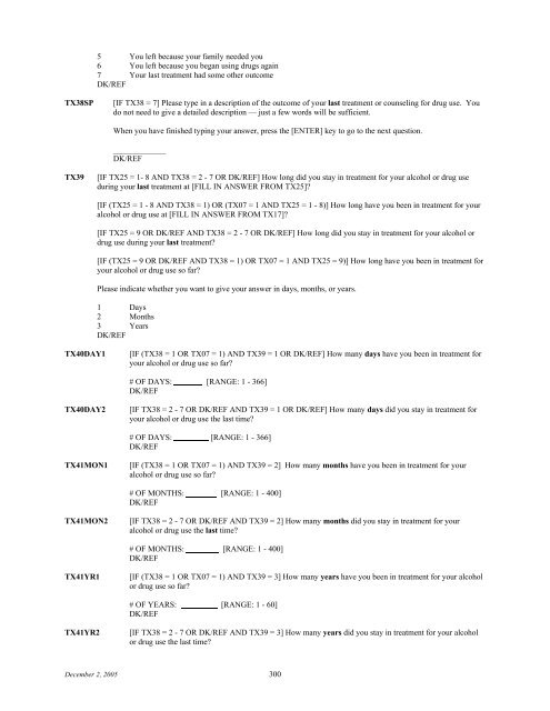 2006 NSDUH CAI Specs for Programming - Substance Abuse and ...