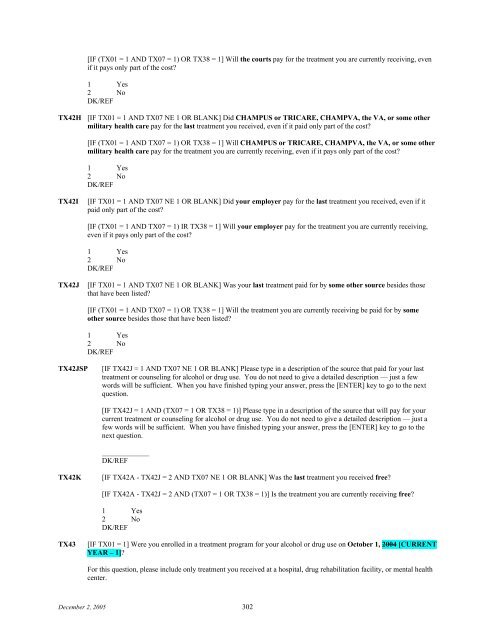 2006 NSDUH CAI Specs for Programming - Substance Abuse and ...