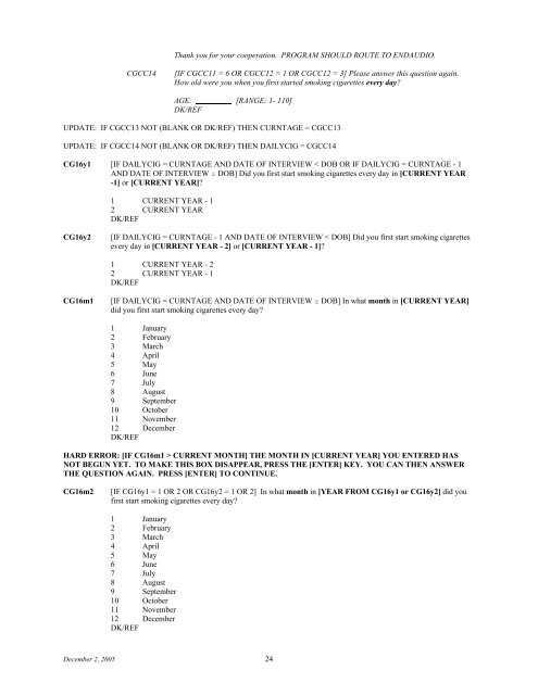 2006 NSDUH CAI Specs for Programming - Substance Abuse and ...