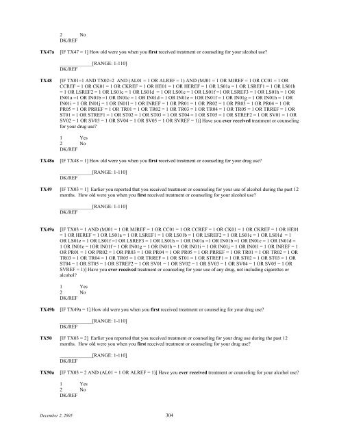 2006 NSDUH CAI Specs for Programming - Substance Abuse and ...