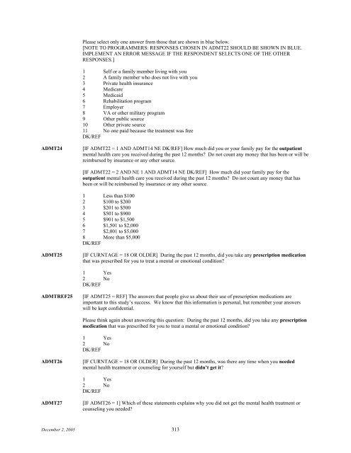 2006 NSDUH CAI Specs for Programming - Substance Abuse and ...