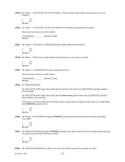 2006 NSDUH CAI Specs for Programming - Substance Abuse and ...