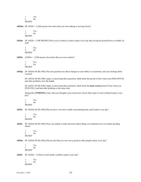 2006 NSDUH CAI Specs for Programming - Substance Abuse and ...