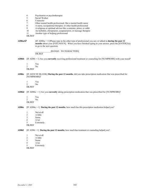 2006 NSDUH CAI Specs for Programming - Substance Abuse and ...