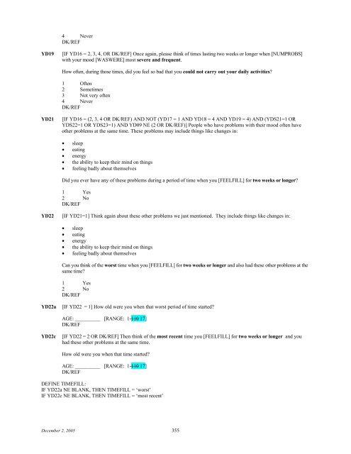 2006 NSDUH CAI Specs for Programming - Substance Abuse and ...