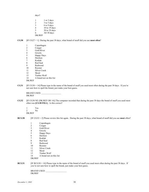 2006 NSDUH CAI Specs for Programming - Substance Abuse and ...