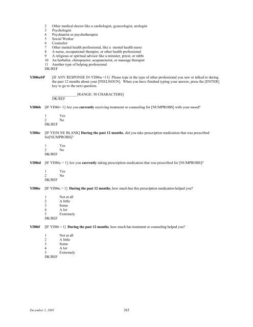 2006 NSDUH CAI Specs for Programming - Substance Abuse and ...