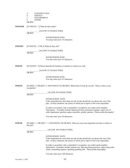 2006 NSDUH CAI Specs for Programming - Substance Abuse and ...