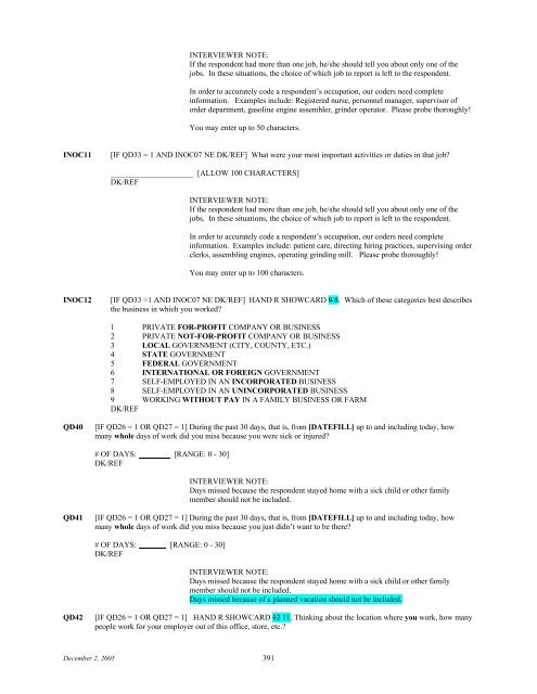 2006 NSDUH CAI Specs for Programming - Substance Abuse and ...