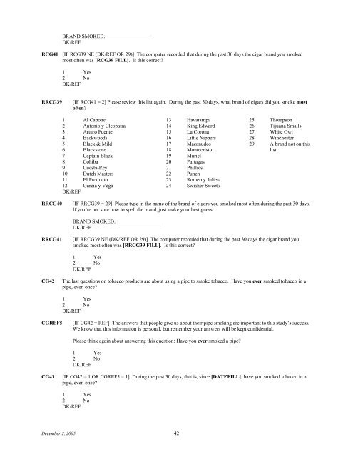 2006 NSDUH CAI Specs for Programming - Substance Abuse and ...