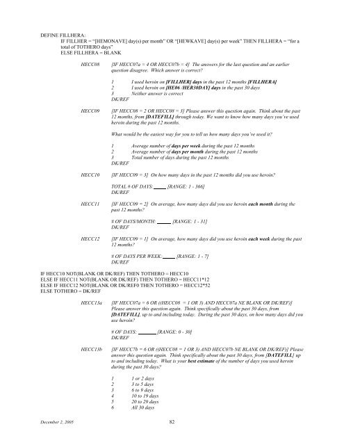 2006 NSDUH CAI Specs for Programming - Substance Abuse and ...
