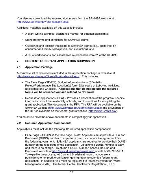 Download Complete RFA Announcement in PDF format (229KB)