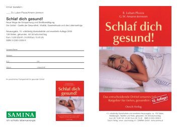 Buchflyer "Schlaf dich gesund!" - Samina