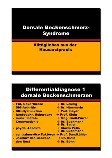 Dorsale Beckenschmerzsyndrome - bei der SAMM
