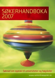 SÃKERHANDBOKA 2007 - Samordna opptak