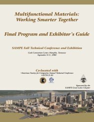 Multifunctional Materials: Working Smarter Together Final ... - Sampe