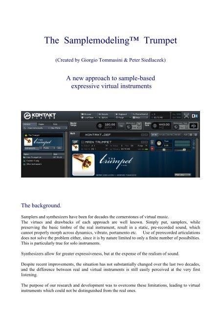 Trumpet Presentation - Sample Modeling