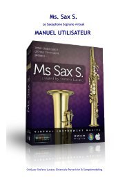 Ms. Sax S. - Manuel utilisateur - Sample Modeling