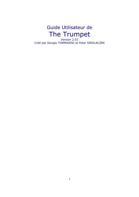 The Trumpet - Manual - Sample Modeling