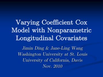 Varying Coefficient Cox Model with Nonparametric ... - SAMSI
