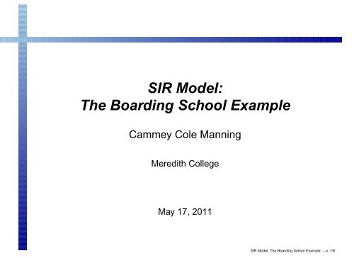 SIR Model: The Boarding School Example - SAMSI