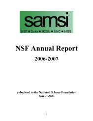 NSF Annual Report - SAMSI