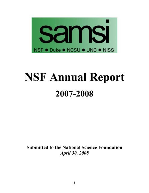 Annual Report 2008.pdf - SAMSI