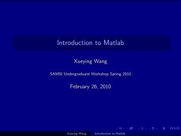 MATLAB demo - SAMSI