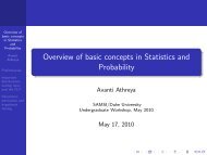 Overview of basic concepts in Statistics and Probability - SAMSI