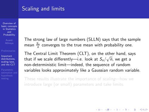 Overview of basic concepts in Statistics and Probability - SAMSI